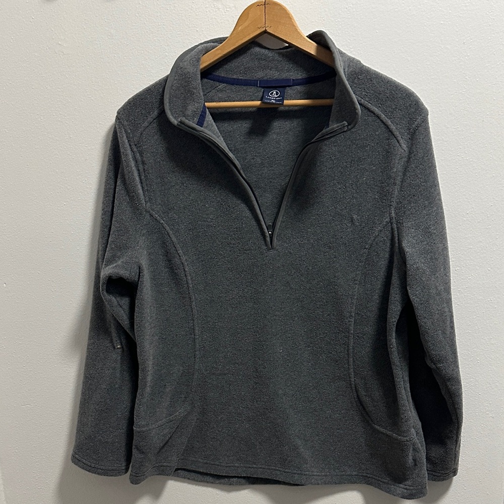 Lands' End Women's Gray Quarter-Zip Sweatshirt